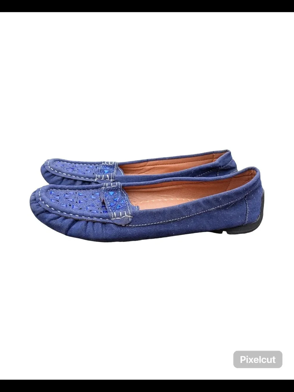 Blue Women's Casual Moccasin Flats